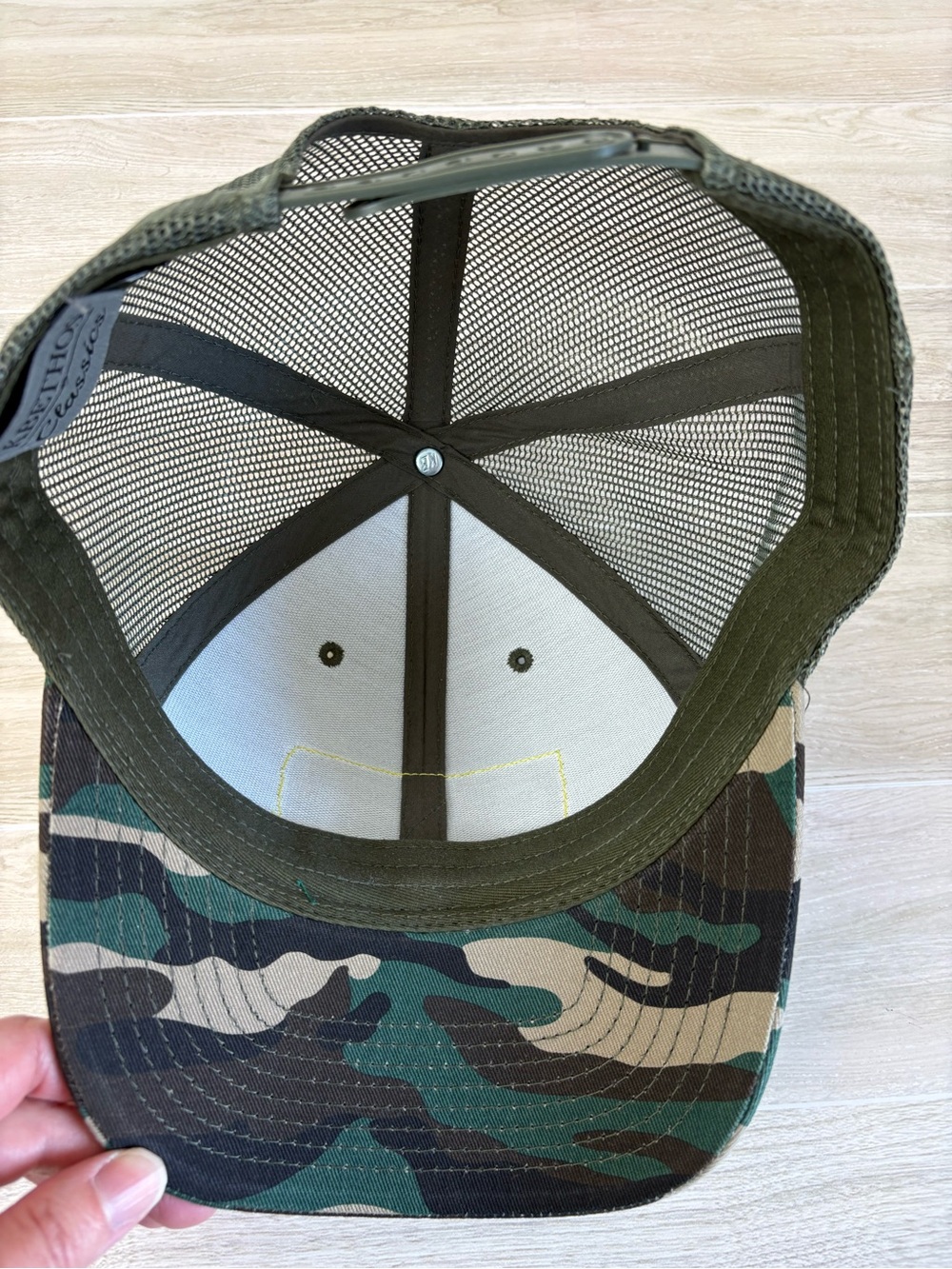 KBETHOS Olive Green Mesh Trucker Hat Adjustable Like New Snapback Americana Chic - Picture 6 of 6